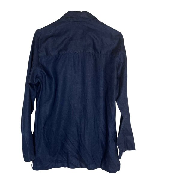 Lauren Ralph Lauren Linen Jacket Womens Blue Small Front Button Pockets New - Picture 2 of 9